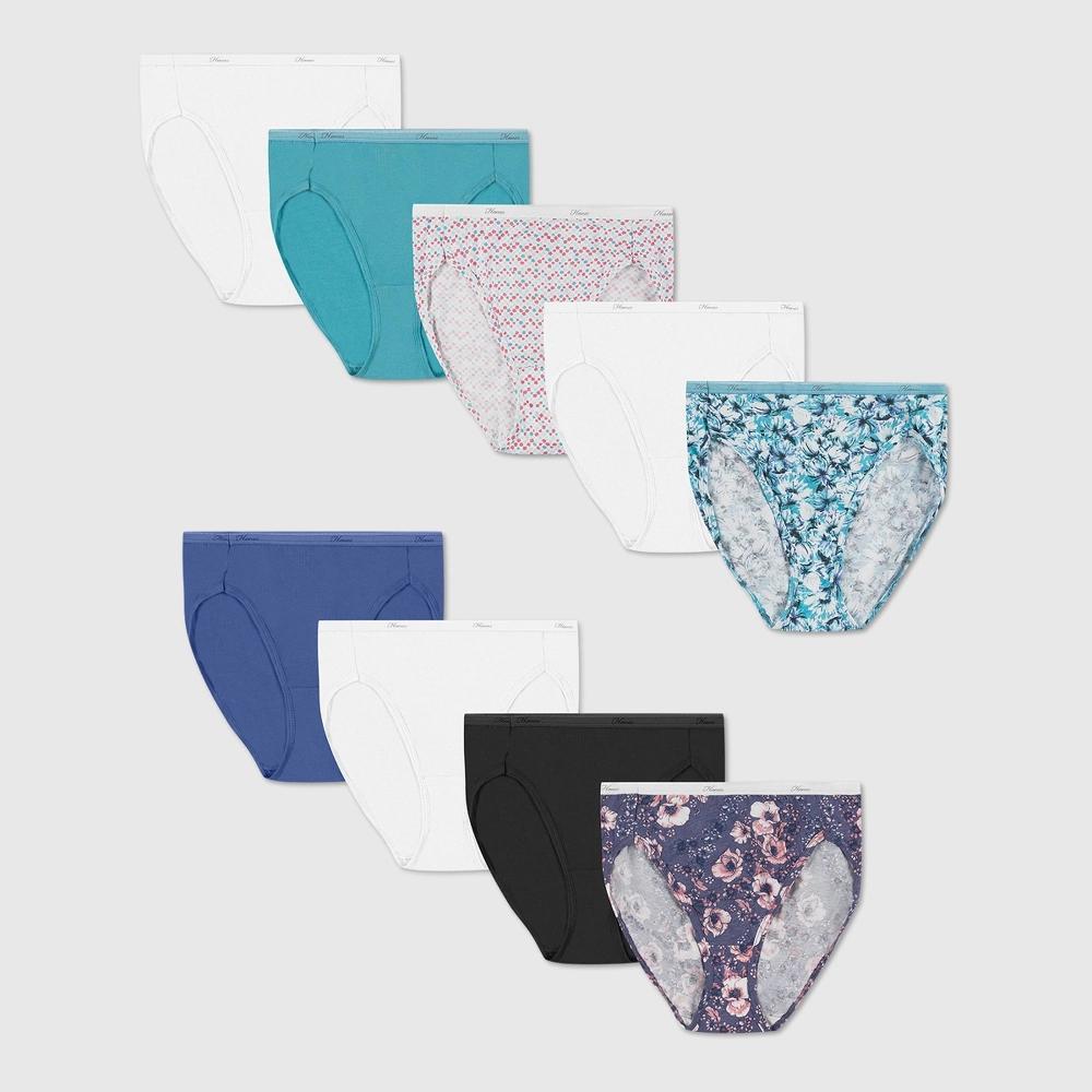 Hanes Women's 6+3pk Free Cotton Hi-Cut Underwear - Colors May Vary 10 Product Image