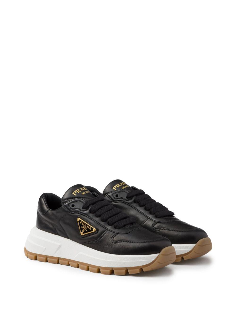 PRADA Sneakers Mit Triangel-logo In Black Product Image