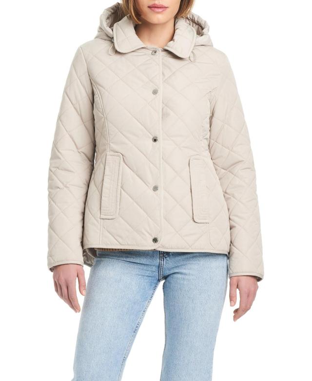 Jones New York Womens Hooded Quilted Water-Resistant Jacket Product Image