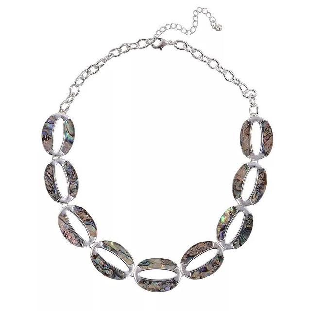 Emberly Abalone Link Collar Necklace, Womens, Blue Product Image