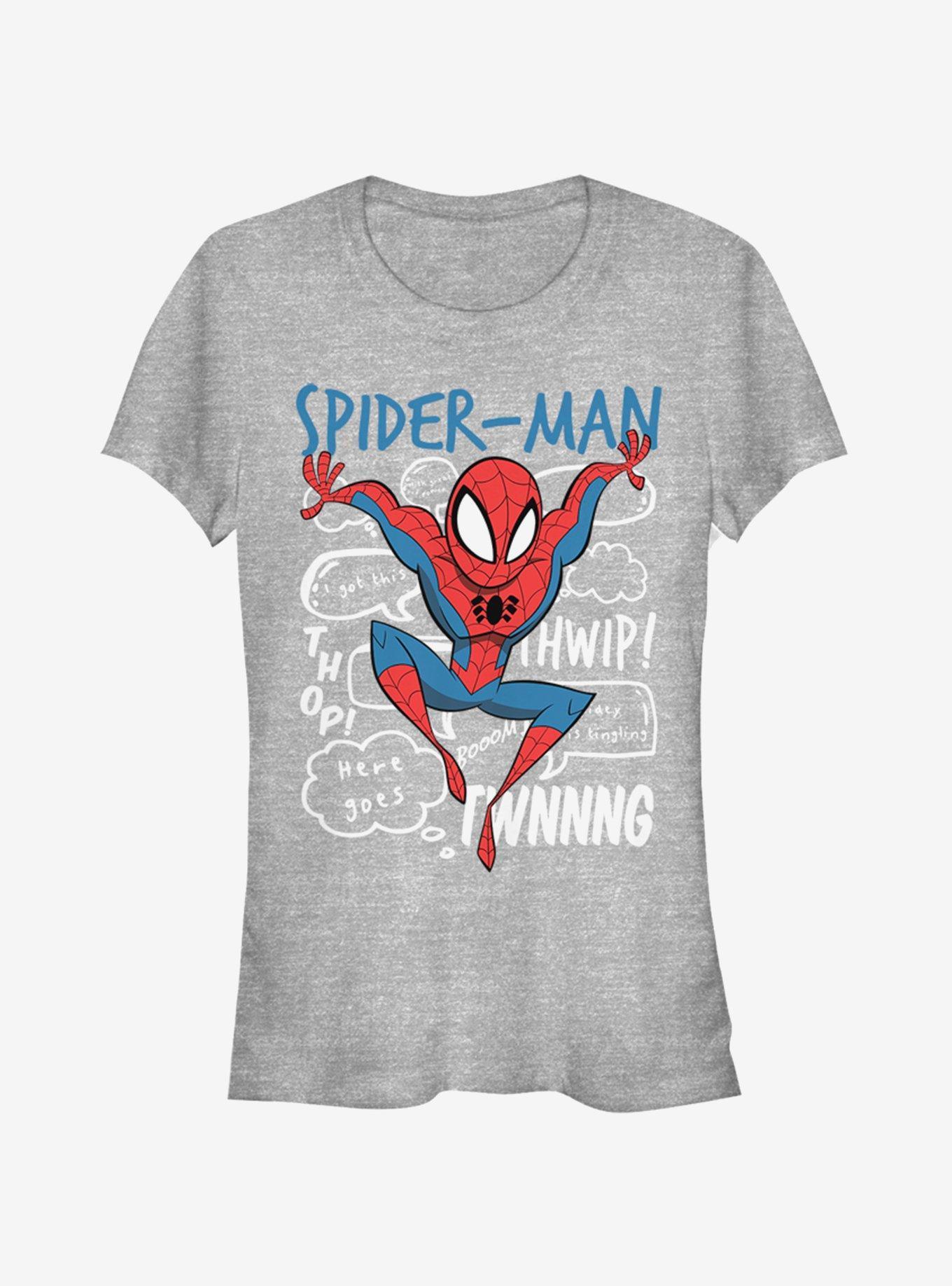 Marvel Spider-Man Spidey Doodle Thoughts Girls T-Shirt Product Image