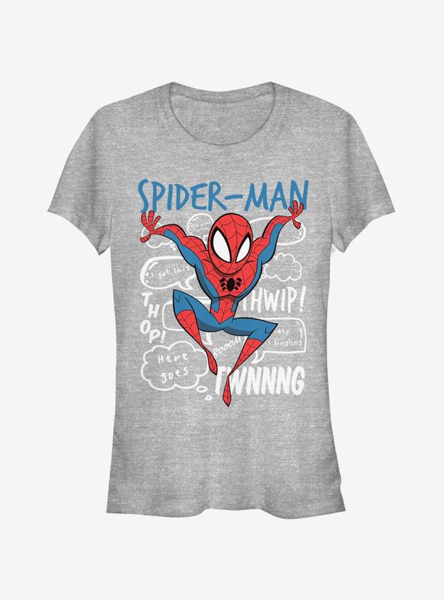 Marvel Spider-Man Spidey Doodle Thoughts Girls T-Shirt Product Image