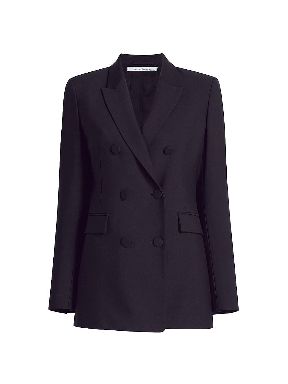 Wool Double-Breasted Blazer Jacket Product Image