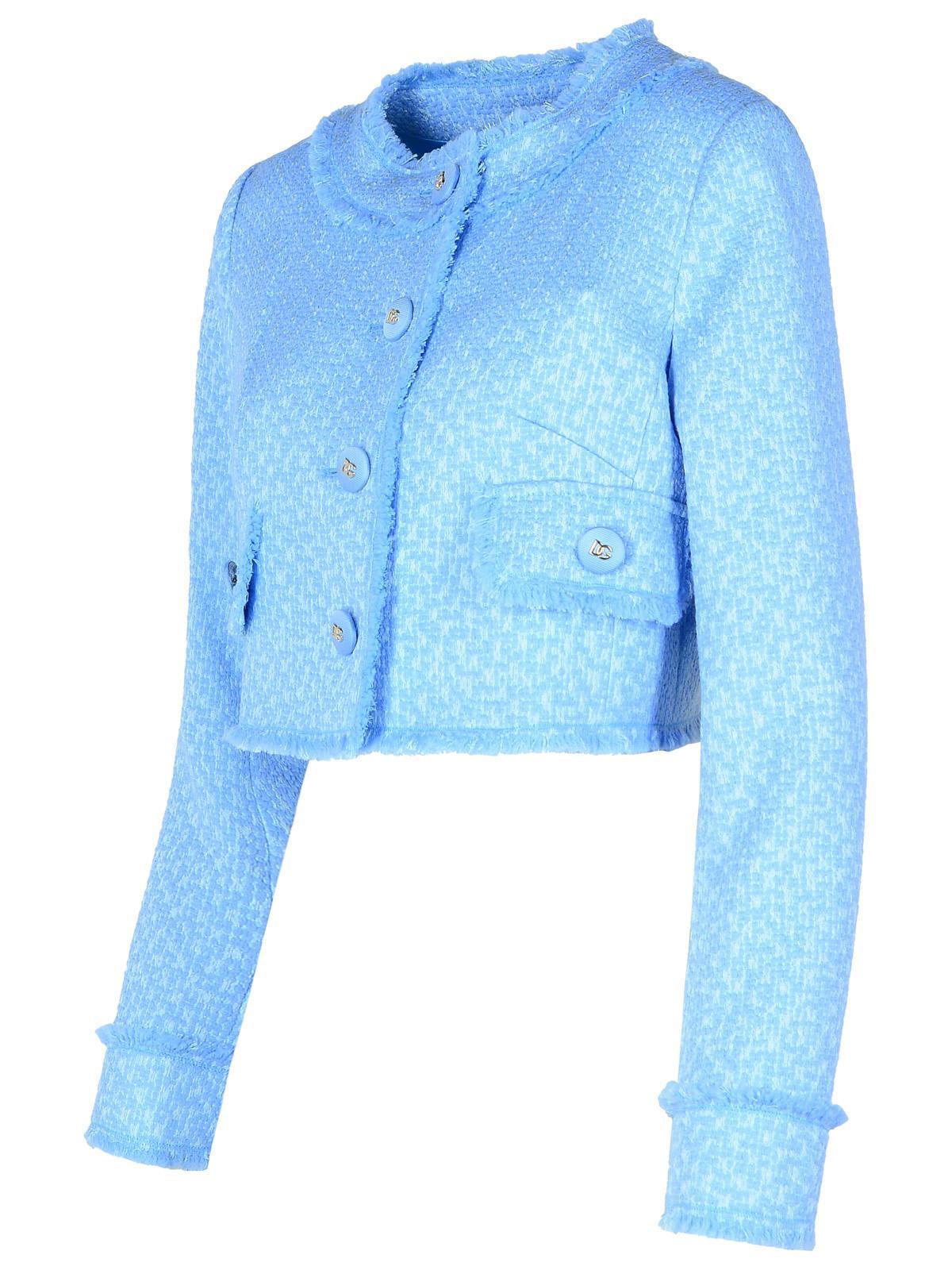 Light Blue Wool Blend Jacket Product Image