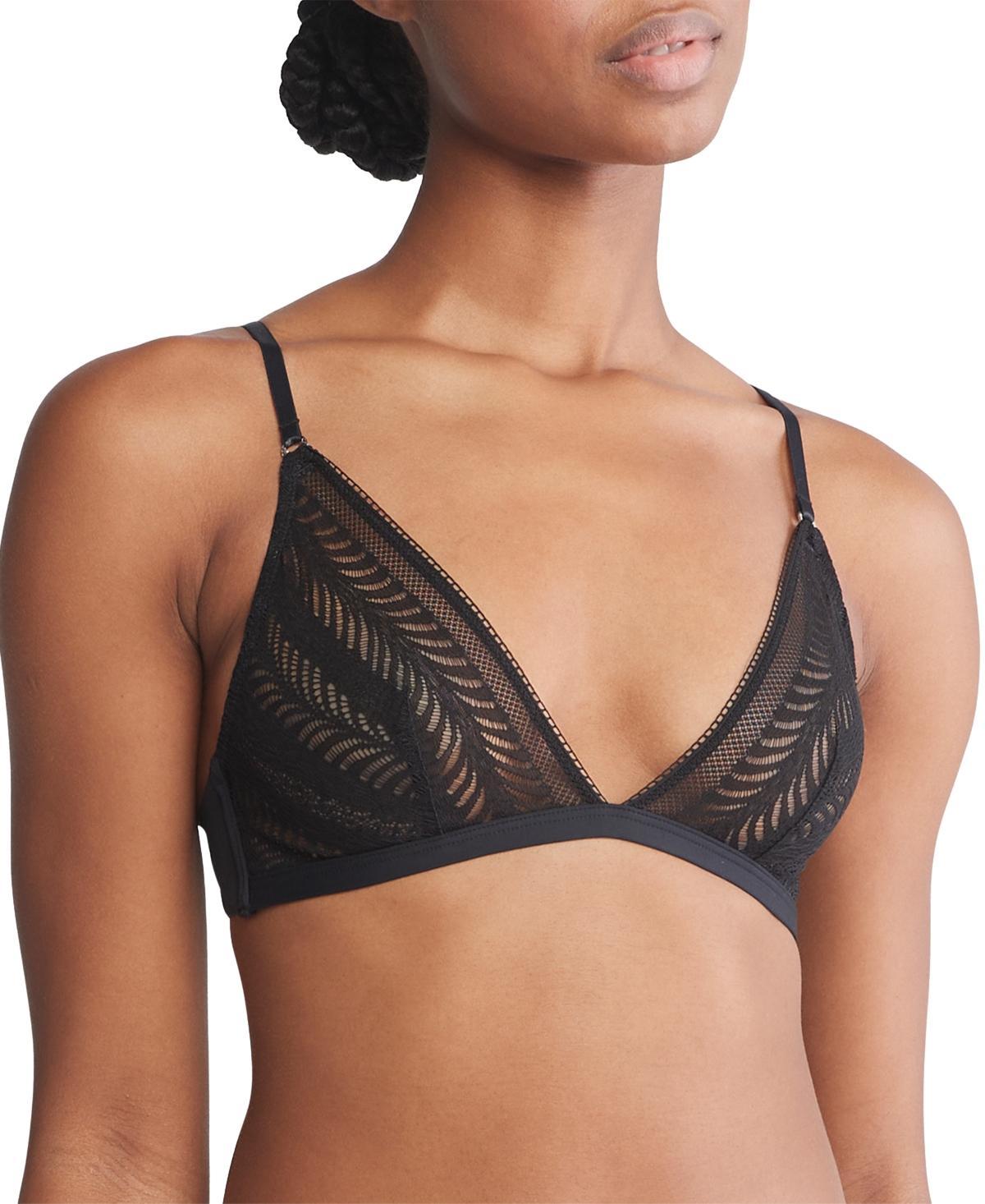 Calvin Klein Womens Sculpt Lace Unlined Triangle Bralette QF7540 Product Image