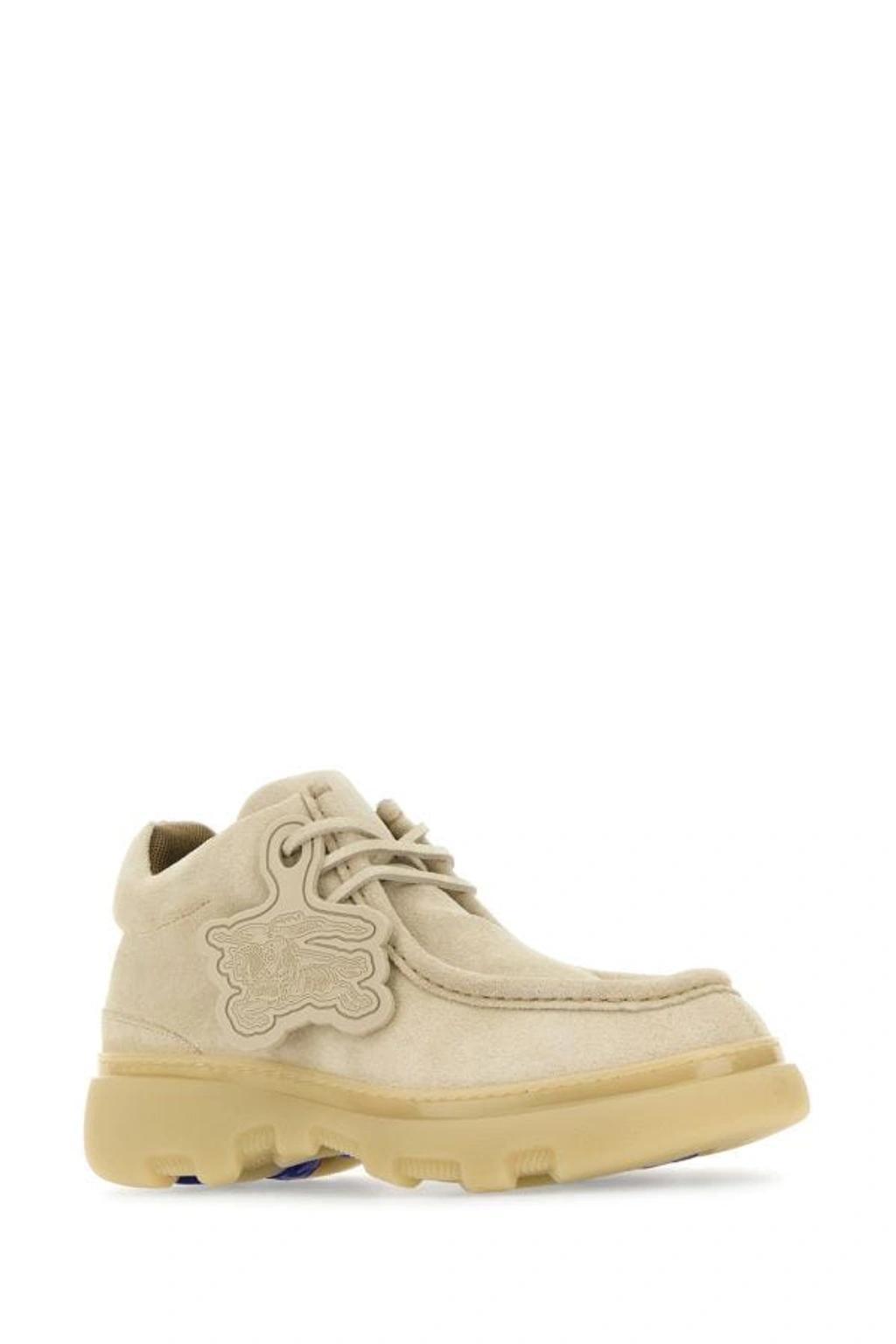 Man Chalk Suede Creeper Lace-up Shoes In Beige Product Image