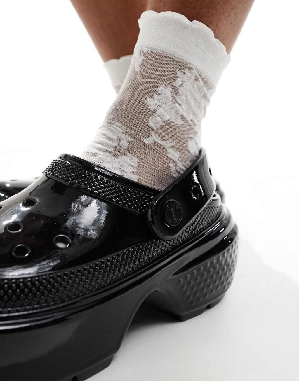 Crocs Stomp high shine clogs in black Product Image