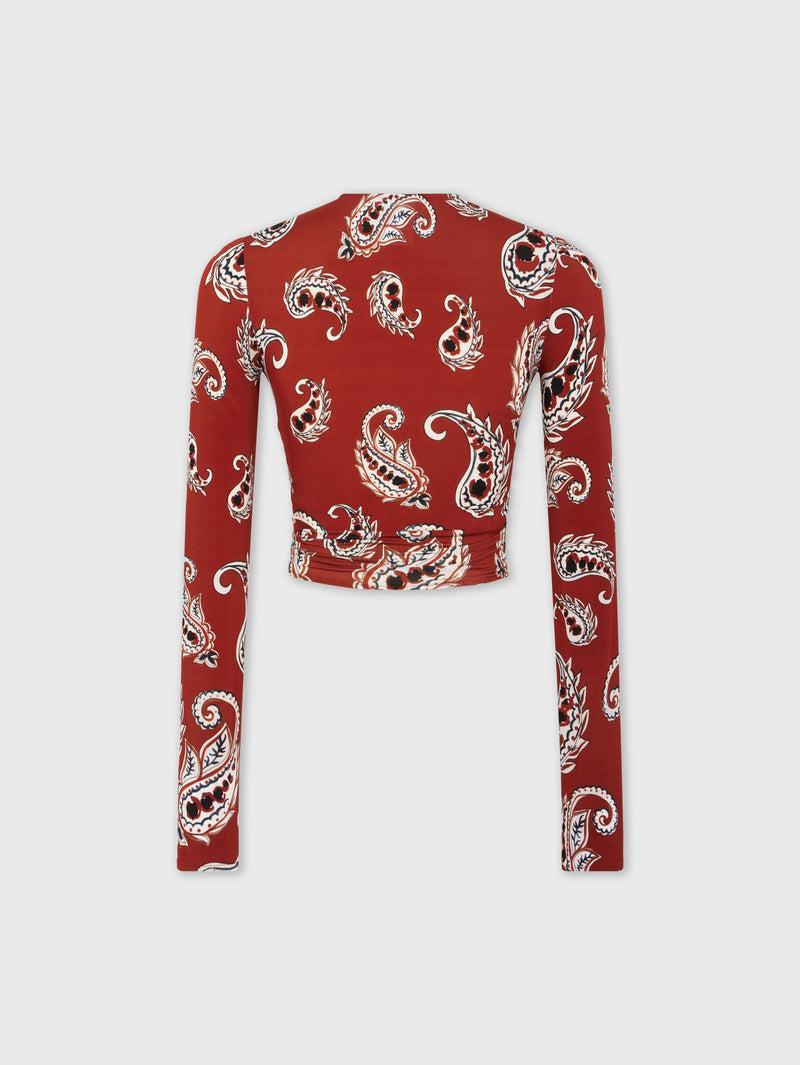 Paisley crop top with long sleeves Product Image