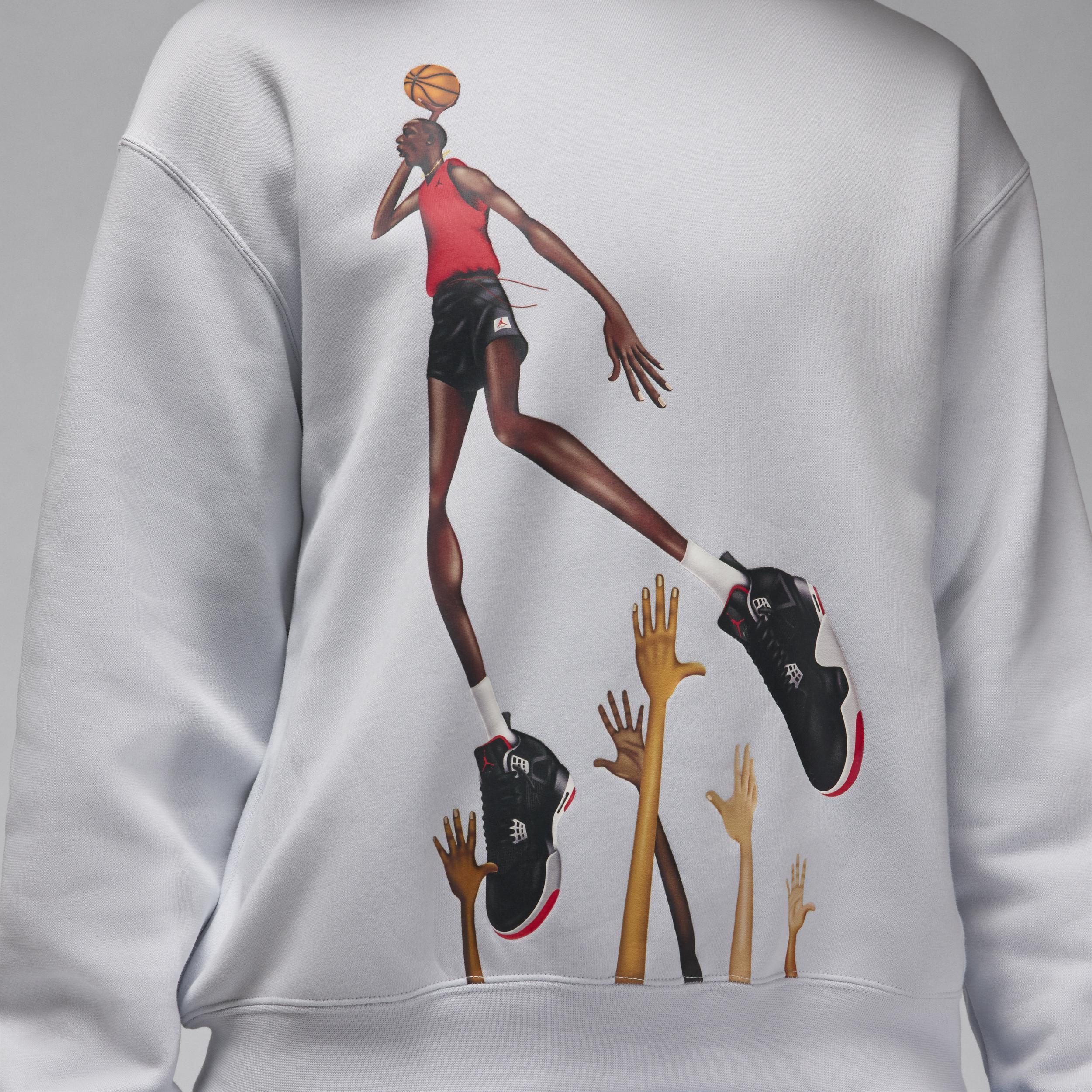 Women's Jordan Artist Series by Darien Birks Fleece Crew-Neck Sweatshirt Product Image