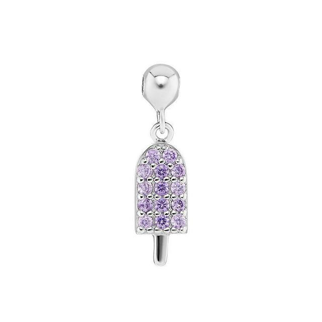 PRIMROSE Sterling Silver Cubic Zirconia Popsicle Sliding Charm, Womens, Purple Product Image