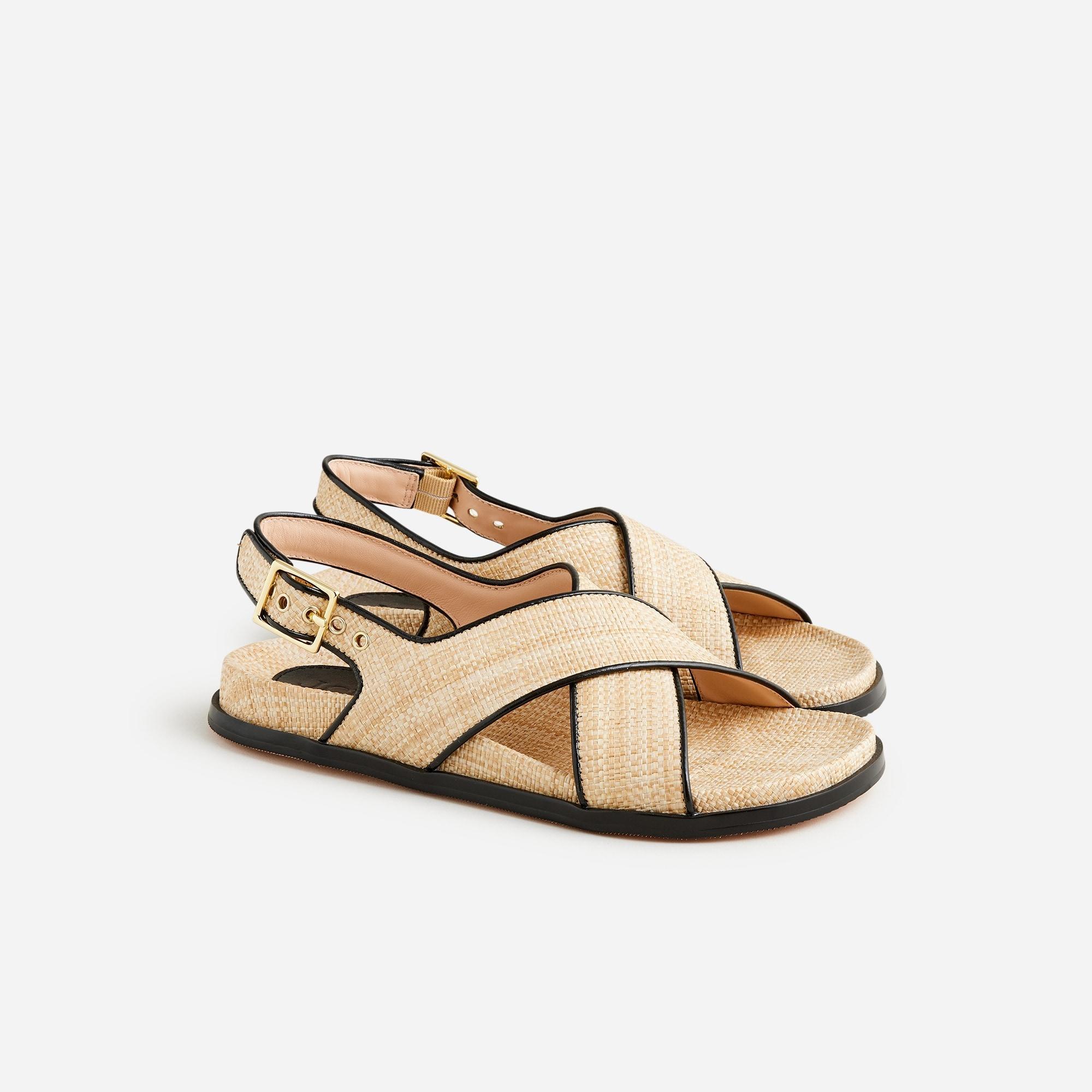 Colbie crisscross slingback sandals in raffia Product Image