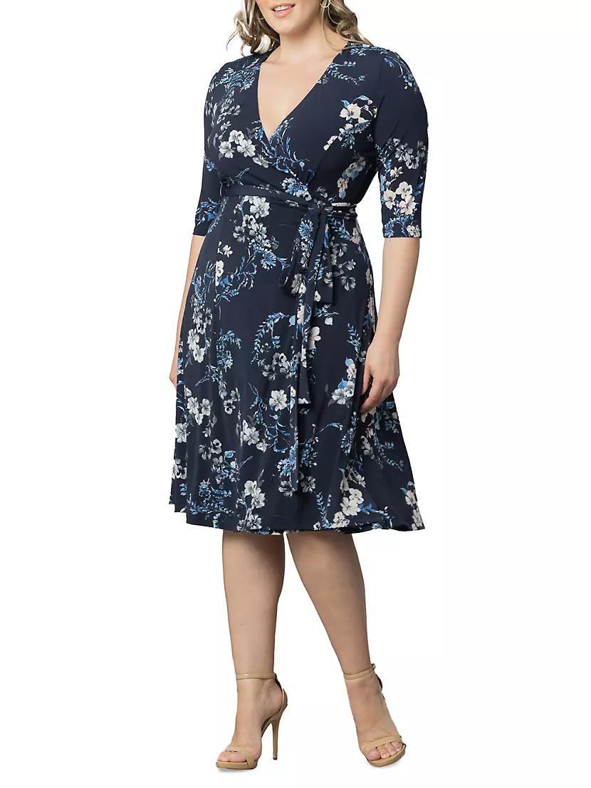 Floral Surplice Midi-Dress Product Image