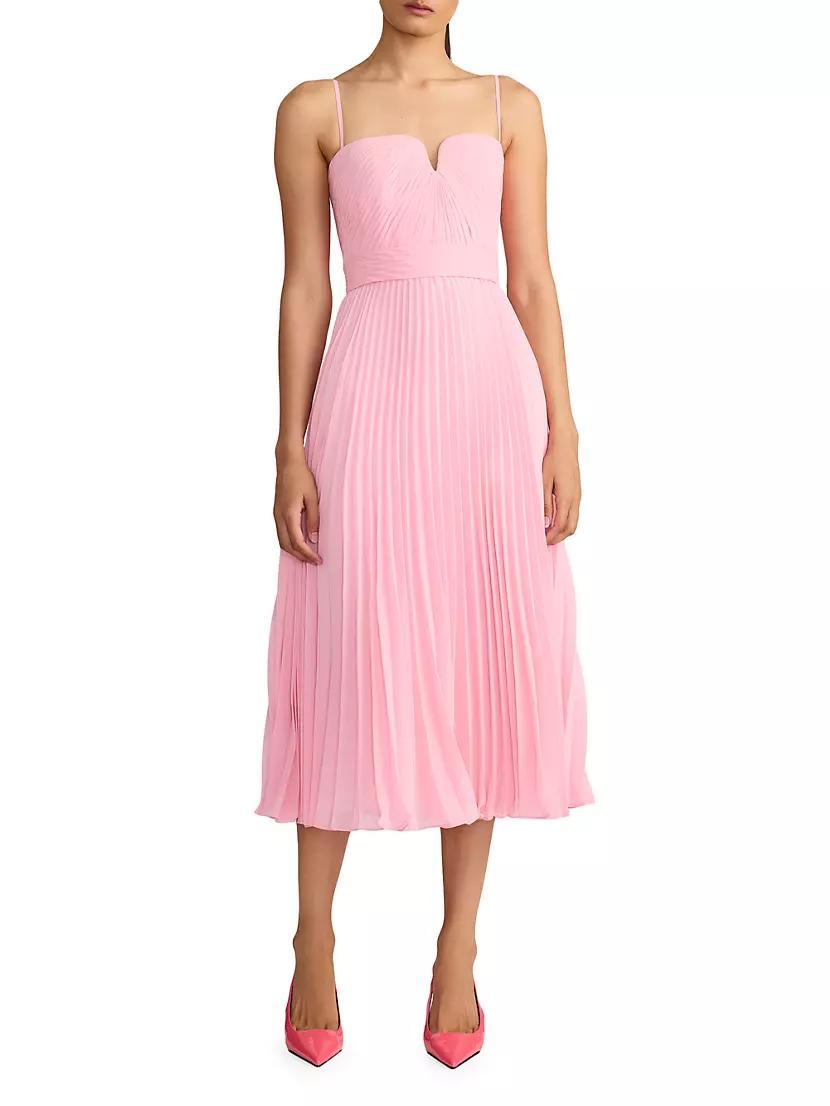 Pleated Chiffon Midi-Dress Product Image