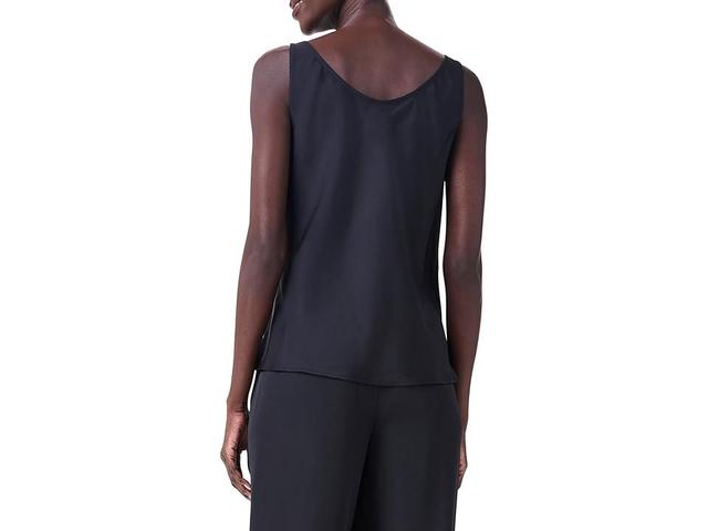 NIC+ZOE Petite Crepe Drape Tank Onyx) Women's Clothing Product Image