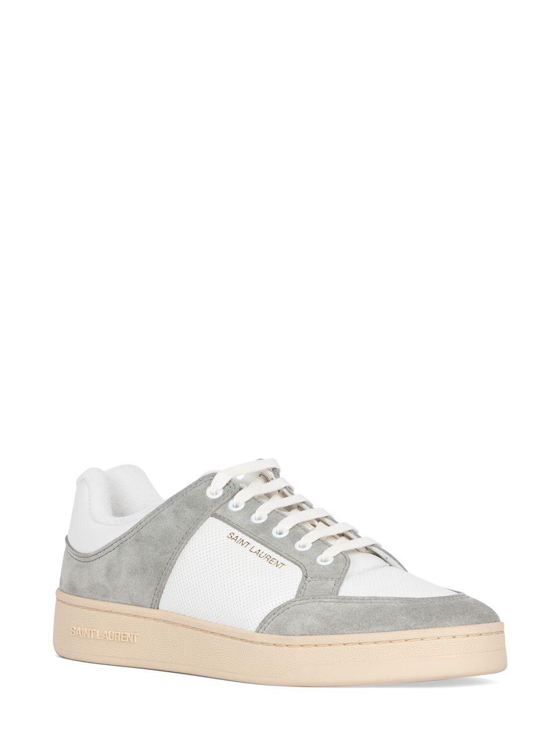 Panelled Lace-up Sneakers In Blanc Optique Paris Roof Product Image