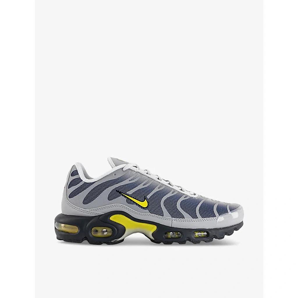 NIKE Mens Metallic Silver Opti Yel Air Max Plus Brand-embroidered Woven Low-top Trainers In Black/cactus/lt Silver Product Image