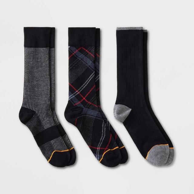 Signature Gold by GOLDTOE Mens Plaid Crew Socks 3pk 6-12.5 Product Image