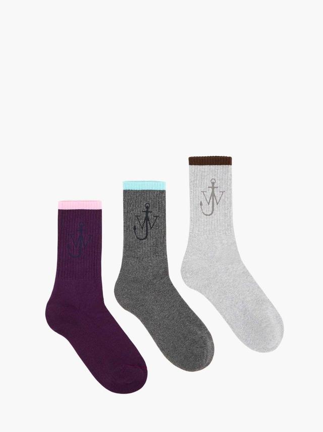 SHORT COLOUR BLOCK SOCKS - BUNDLE in grey | JW Anderson US  Product Image