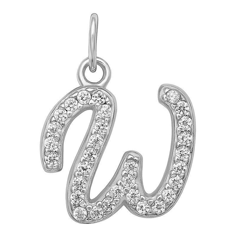 LC Lauren Conrad Sterling Silver Cubic Zirconia Initial Charm, Womens, Grey Product Image