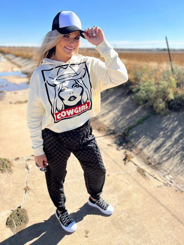 Cowgirl Lightweight Cropped Hoodie Product Image