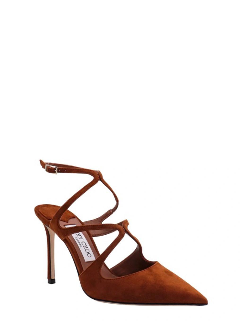 JIMMY CHOO Azia 95 Suede Sandals In Brown Product Image