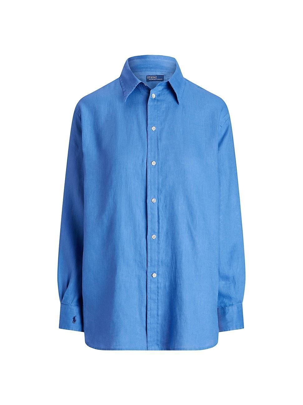 Womens Linen Relaxed-Fit Shirt Product Image