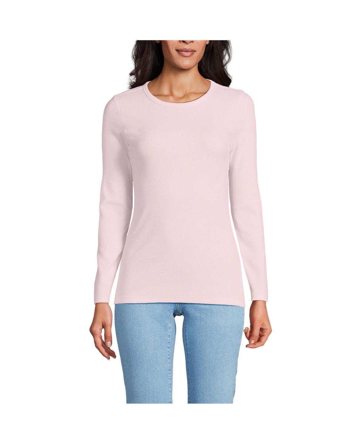 Lands End Womens Long Sleeve Micro Rib T-Shirt Product Image