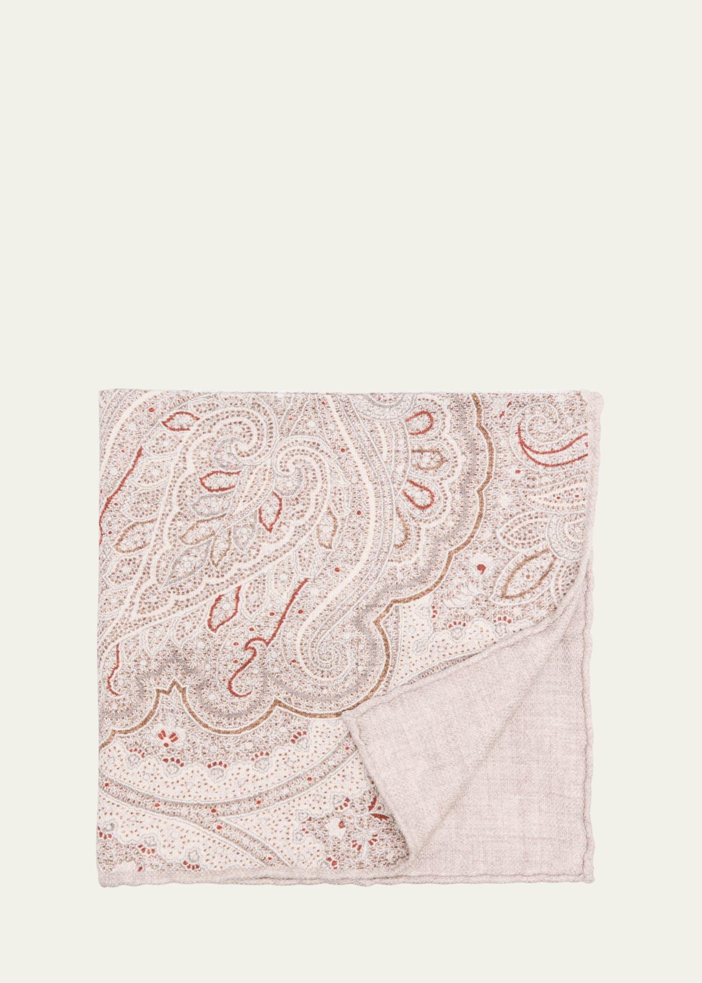 Mens Silk Paisley-Print Pocket Square Product Image