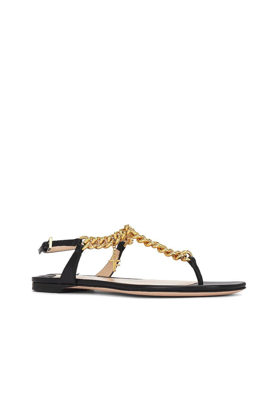 TOM FORD Zenith Thong Sandal in Black - Black. Size 37 (also in 36, 38, 38.5, 40, 41). Product Image