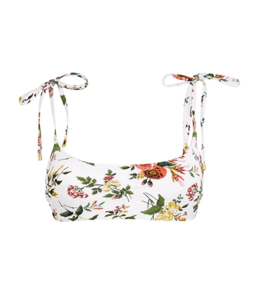 Floral Thea Bikini Top In White Product Image