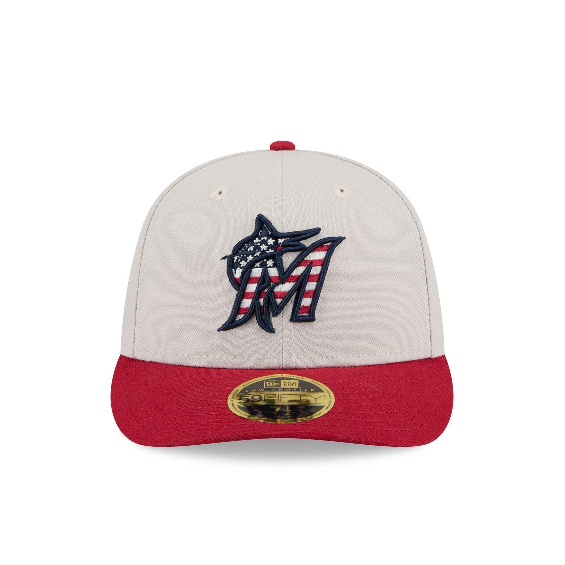 Miami Marlins Independence Day 2024 Low Profile 59FIFTY Fitted Hat Male Product Image