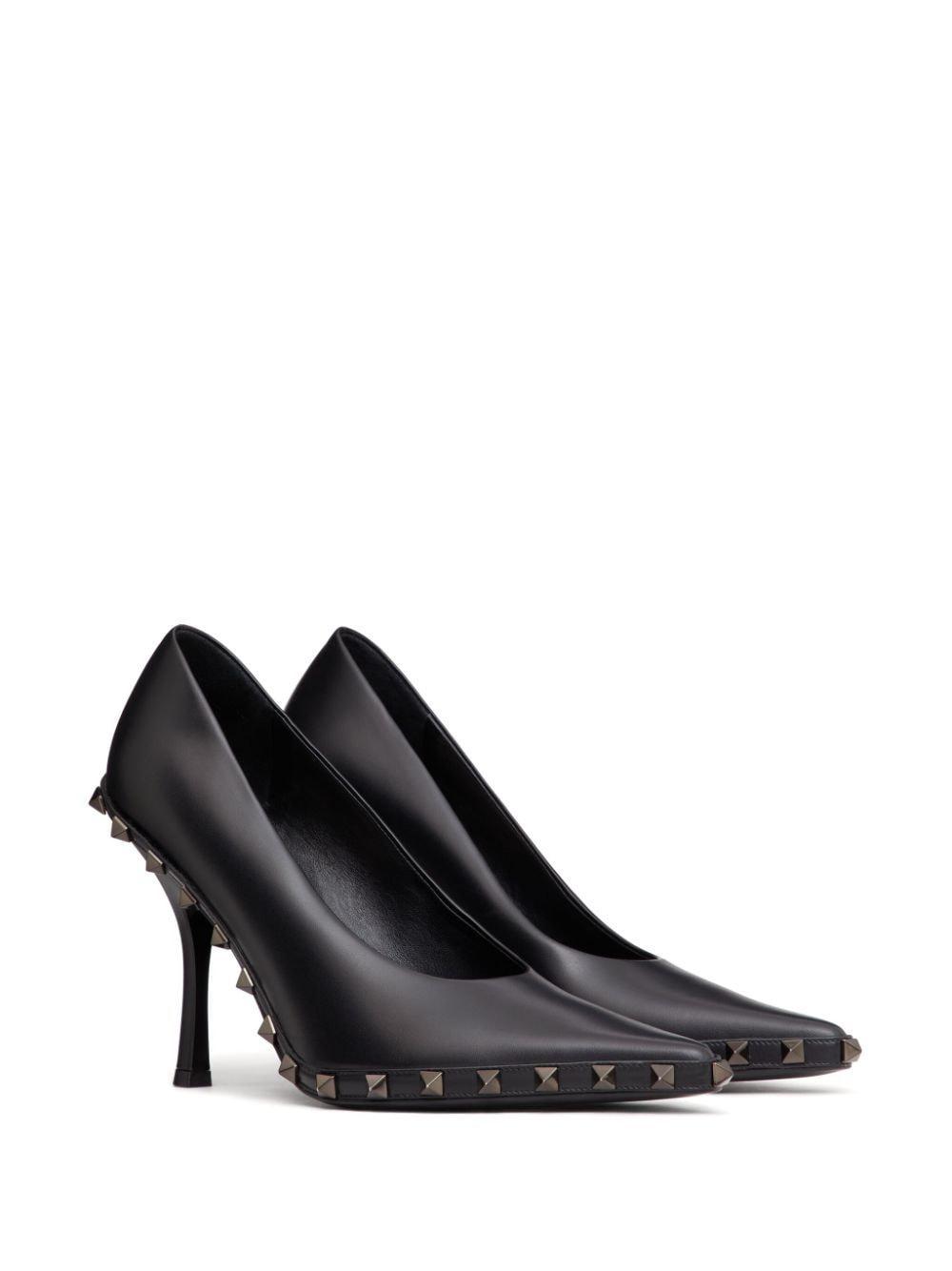 VALENTINO GARAVANI Rockstud 100mm Leather Pumps In Black Product Image