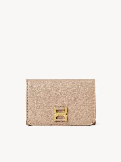 Marcie compact wallet in grained leather Product Image