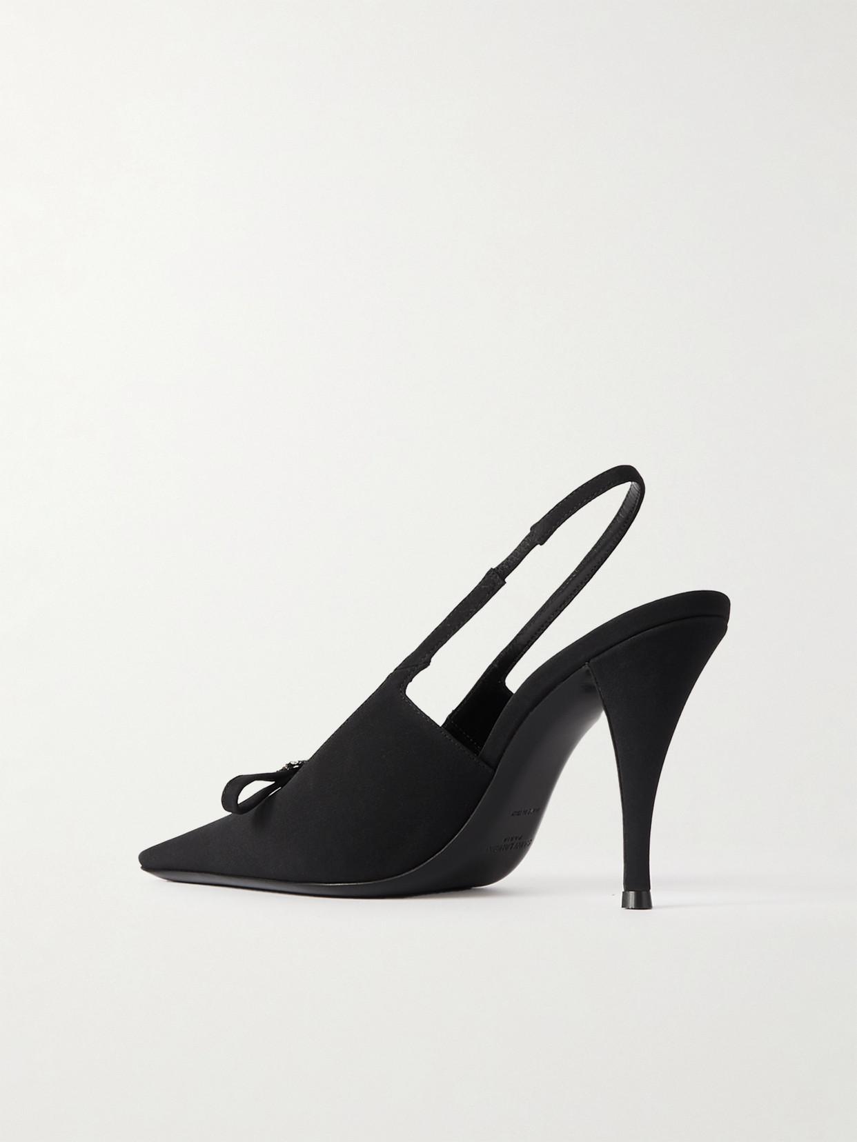 SAINT LAURENT Bow Line Pointed Toe Slingback Pump In Black Product Image