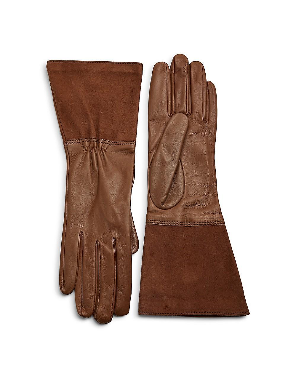 Womens Gauntlet Suede Gloves Product Image