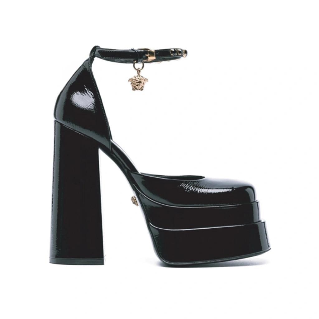 VERSACE Patent Leather Platform Pumps In Black product image