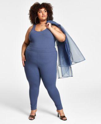 Trendy Plus Size Ribbed Catsuit Product Image