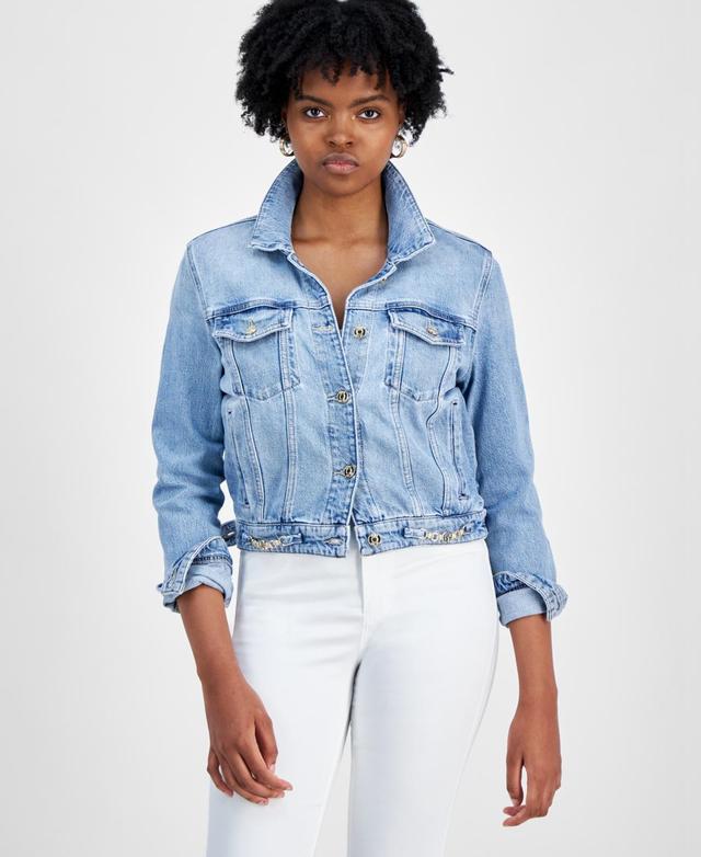 Guess Womens Stevie Long-Sleeve Denim Jacket Product Image