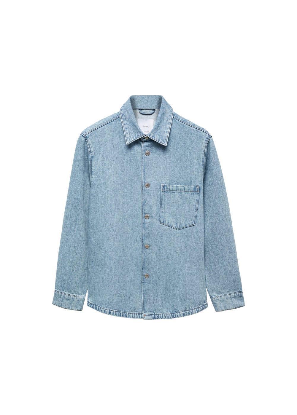 MANGO MAN - Pocket denim overshirt light blueMen Product Image