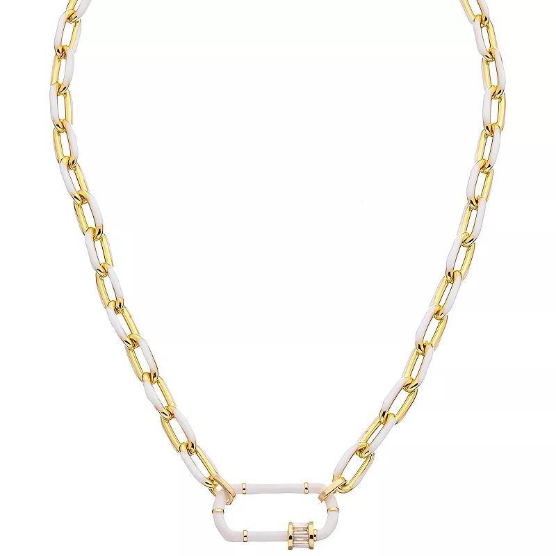 Juvell 18k Gold Plated White Accent Cubic Zirconia Necklace, Womens, Two Tone Product Image