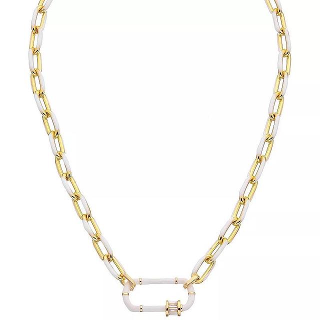 Juvell 18k Gold Plated White Accent Cubic Zirconia Necklace, Womens, Two Tone Product Image