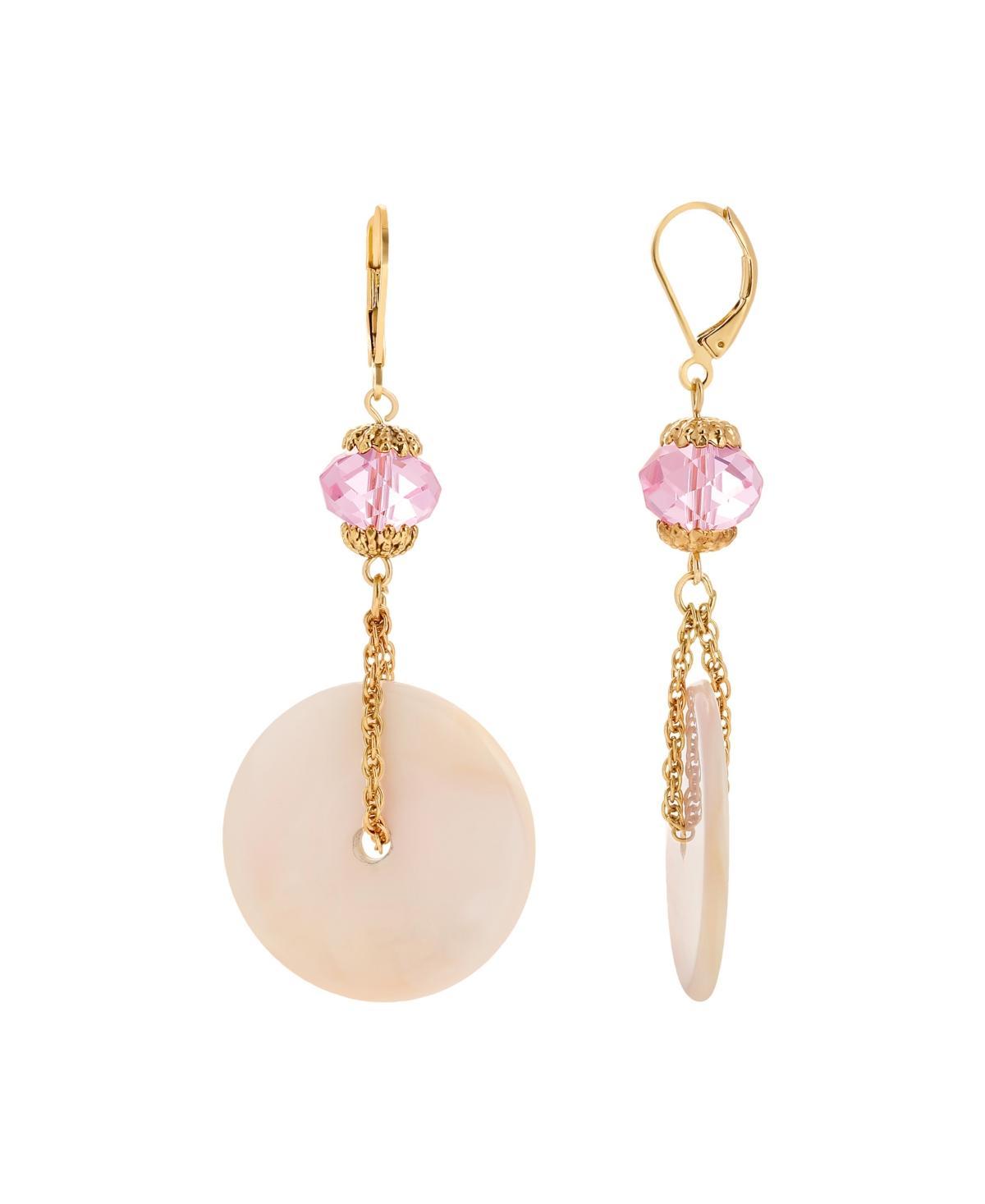 1928 Gold Tone Purple Drop Earrings, Womens, Pink Product Image