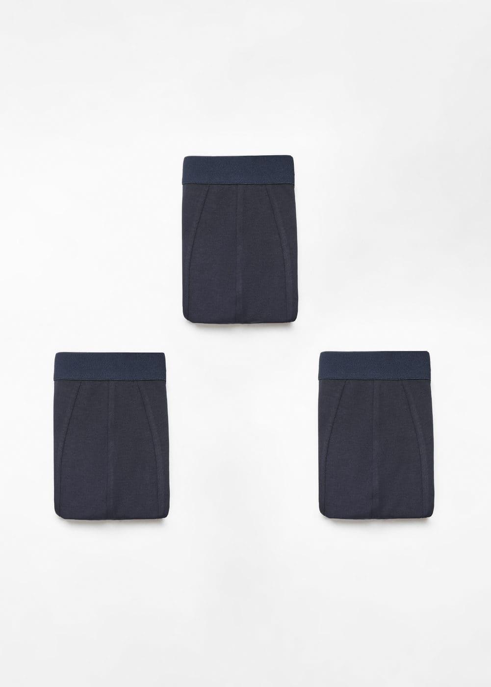 MANGO MAN - 3-pack of blue cotton boxer shorts dark navyMen Product Image