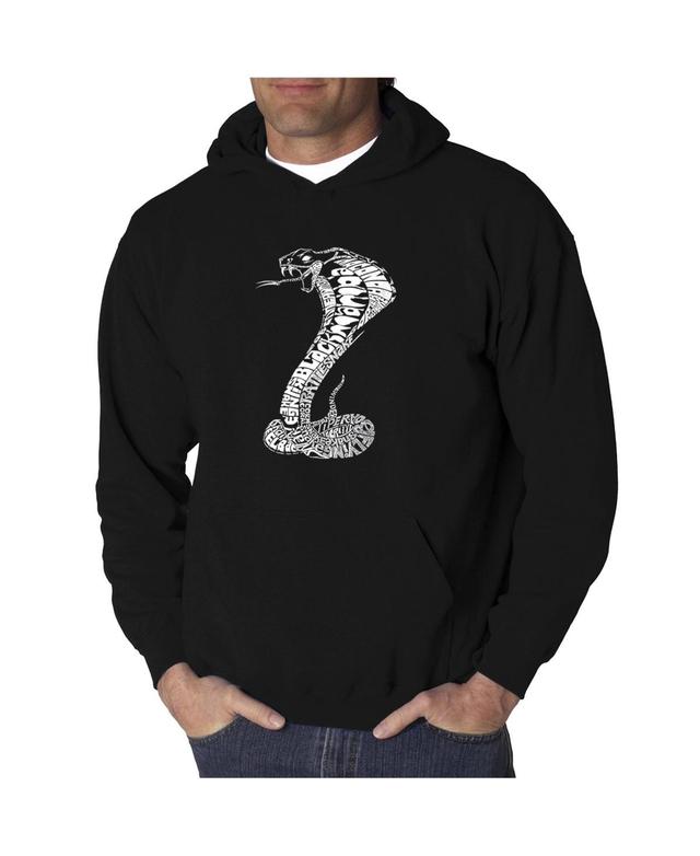 La Pop Art Mens Word Art Hooded Sweatshirt - Types of Snakes Product Image