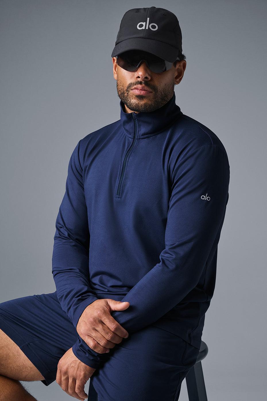 Alo Yoga | Conquer 1/4 Zip Reform Long Sleeve Sweatshirt Blue Product Image