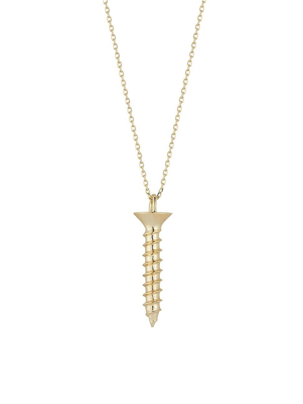 Mens Screw 14K Gold Pendant Necklace Product Image