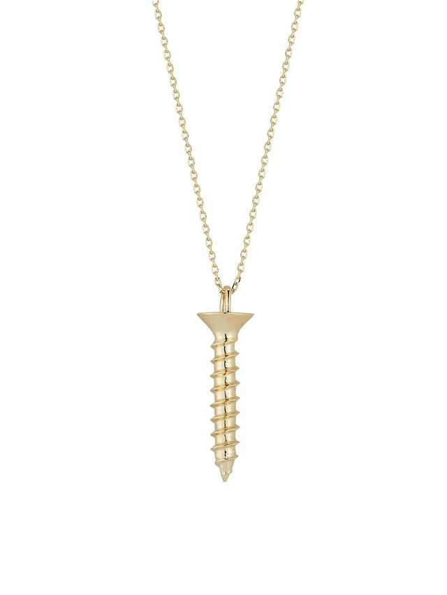 Mens Screw 14K Gold Pendant Necklace Product Image