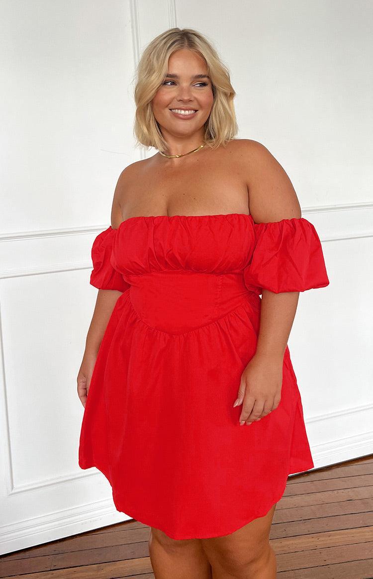 Love Lost Off The Shoulder Red Mini Dress Product Image