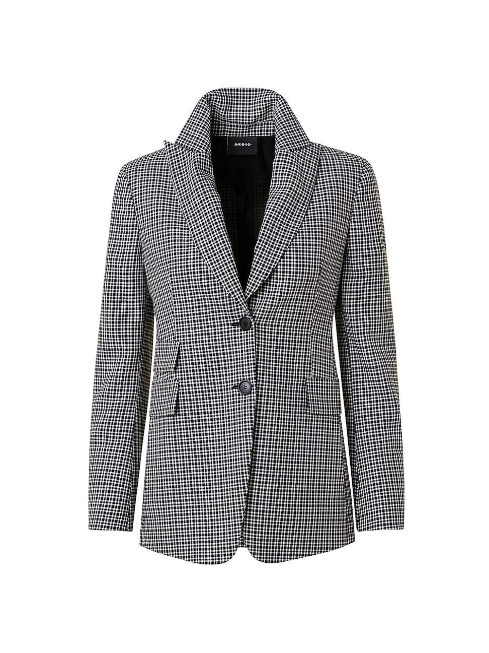 Womens Microcheck Wool Blazer Product Image