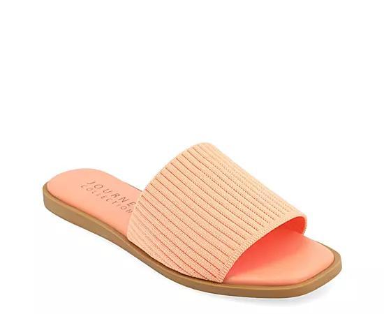 Journee Collection Prisilla Womens Tru Comfort Foam Linen Slip On Slide Sandals Pink Product Image